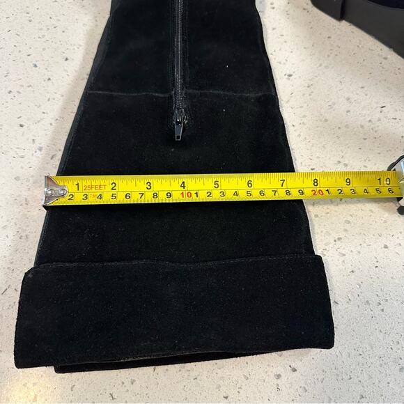 Steve Madden Willful Black Suede Wedge Knee-High Over the Knee Tall Boots 11M - Picture 10 of 13